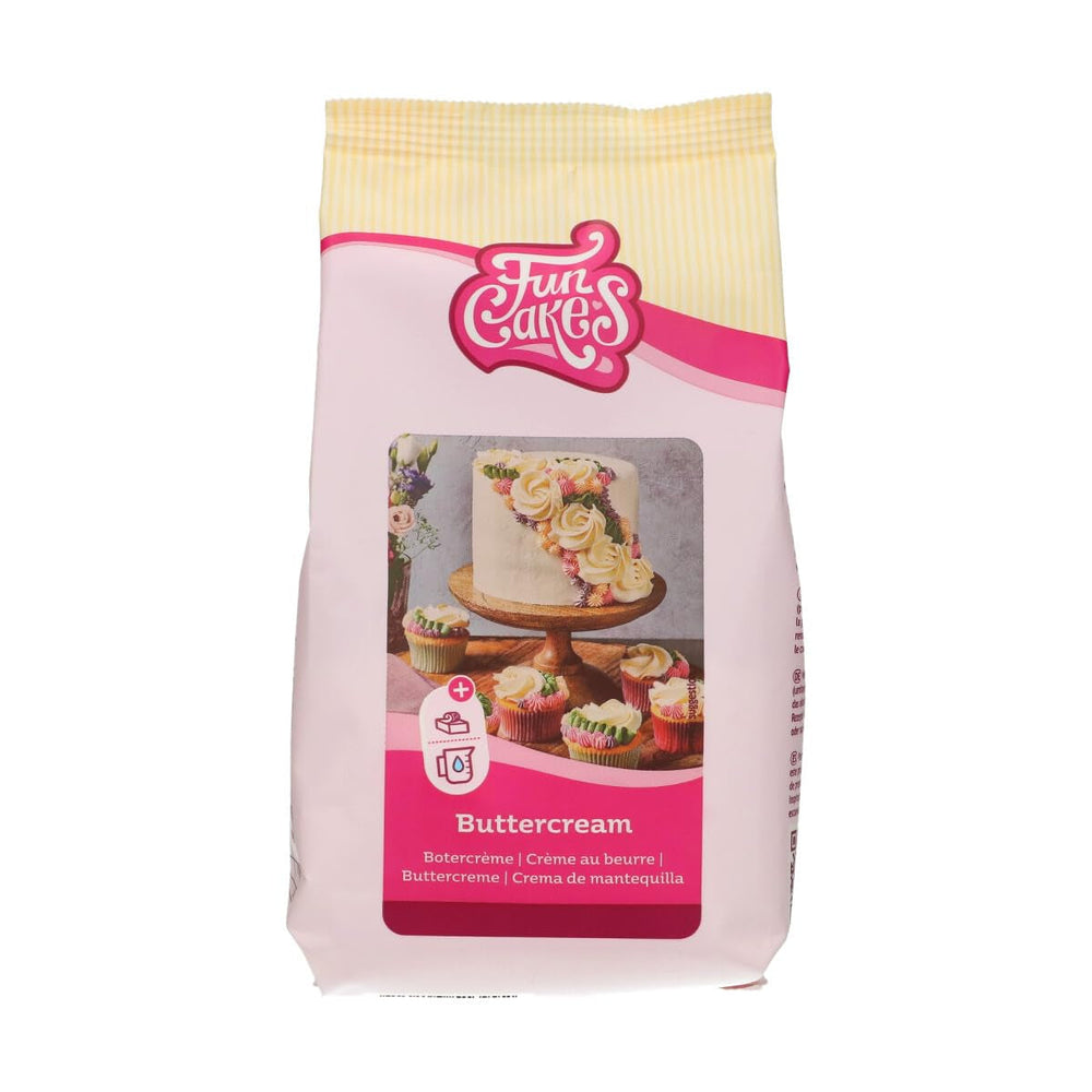Funcakes Mix Für Buttercreme: Einfach Zu Berübenen, Cremig, Perfekt Zum Dekorieren, Abdecken Und Füllen Von Kuchen, Belag Auf Cupcakes, Halal., 1 kg Směs na pečení a vaření Naty Shop 500 G Buttercreme