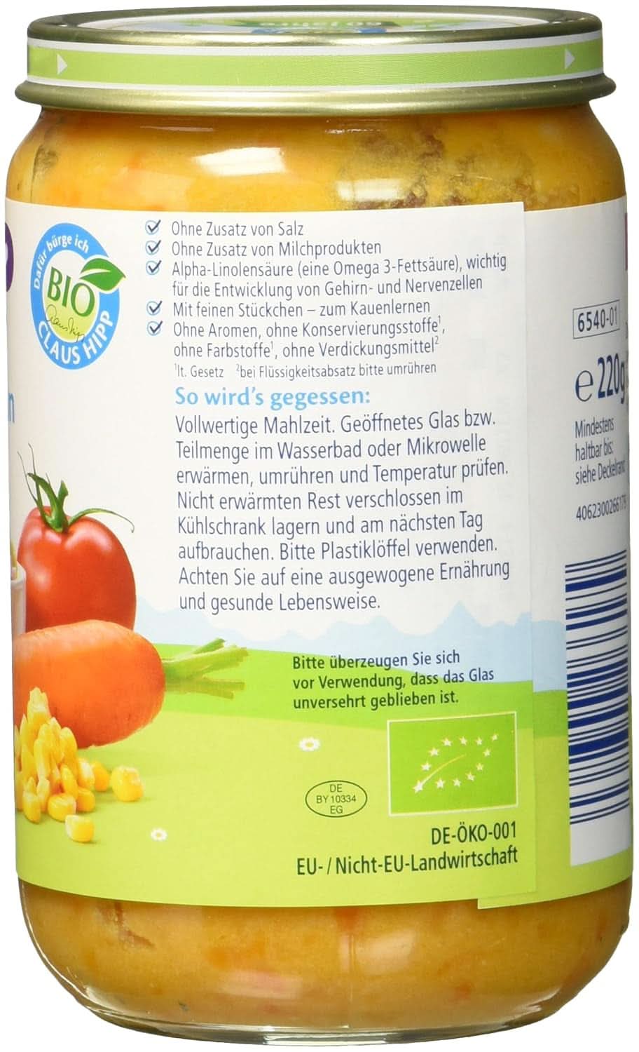 Hipp bio nudle se šunkou a zeleninou, balení 6 ks (6 x 220 gramů) Mother and Child Naty Shop