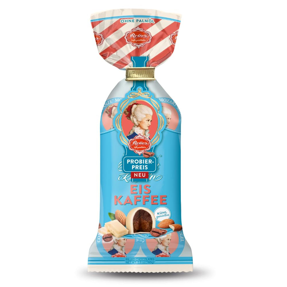 Reber Mozart kuličky s hořkou čokoládou, balení 6 ks s marcipánem a nugátem, veganské - 1 x 120 g