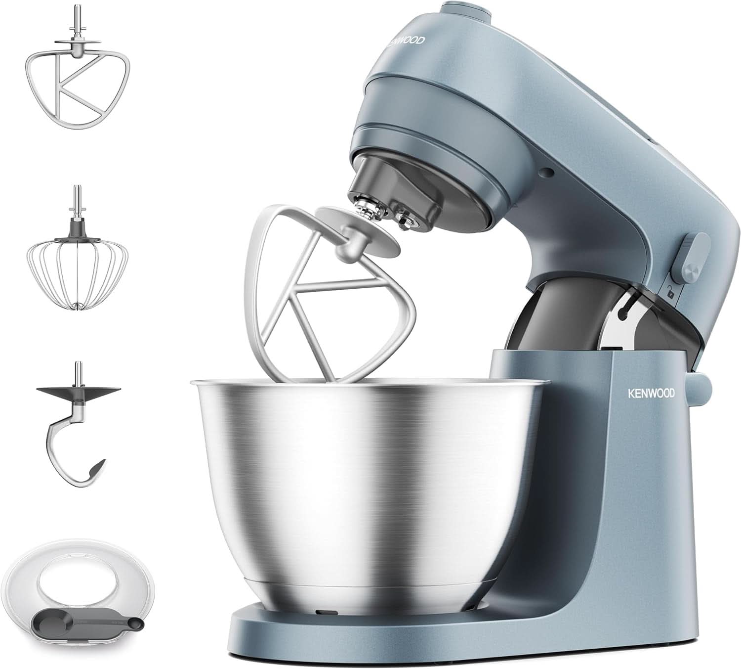 Kenwood Multipro Go FDP22.130GY, Kompakt-Küchenmaschine Nur 30Cm Hoch, Zum Schneiden, Reiben, Pürieren Und Teig Kneten, Express-Serve, 1,3 l Arbeitsbehälter, 650 W, Blau Mother and Child Naty Shop Blau Küchen
