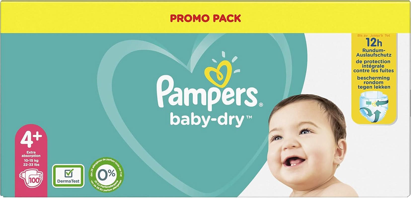 Pampers (klasická verze), plenky pro miminka vel. 4+ (10-15 kg), 100 ks Mother and Child Naty Shop