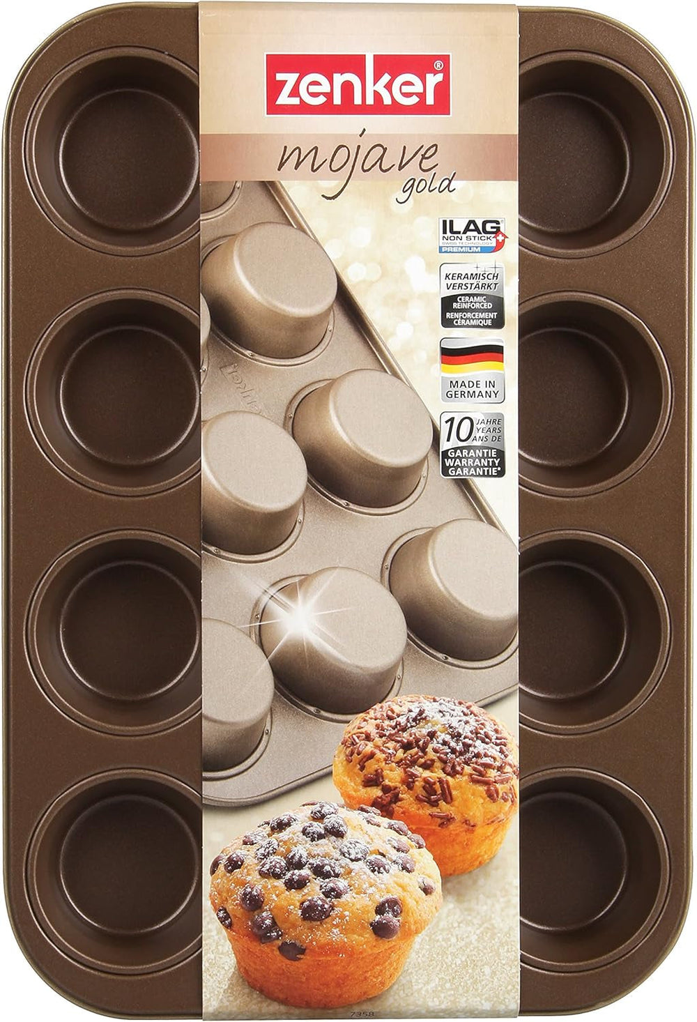 Zenker, forma na muffiny průměr Ø 7 cm, MOJAVE GOLD Formy a plechy na pečení Naty Shop