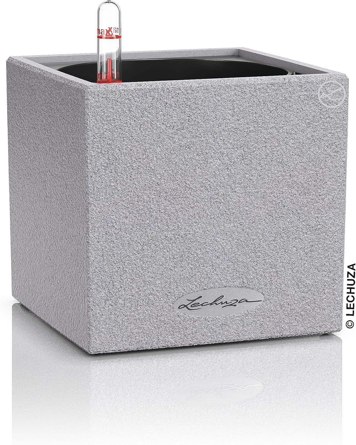 Cub de plante aromatice de înaltă calitate LECHUZA CANTO Stone 14 cu sistem de udare cu bețișor, gri piatră