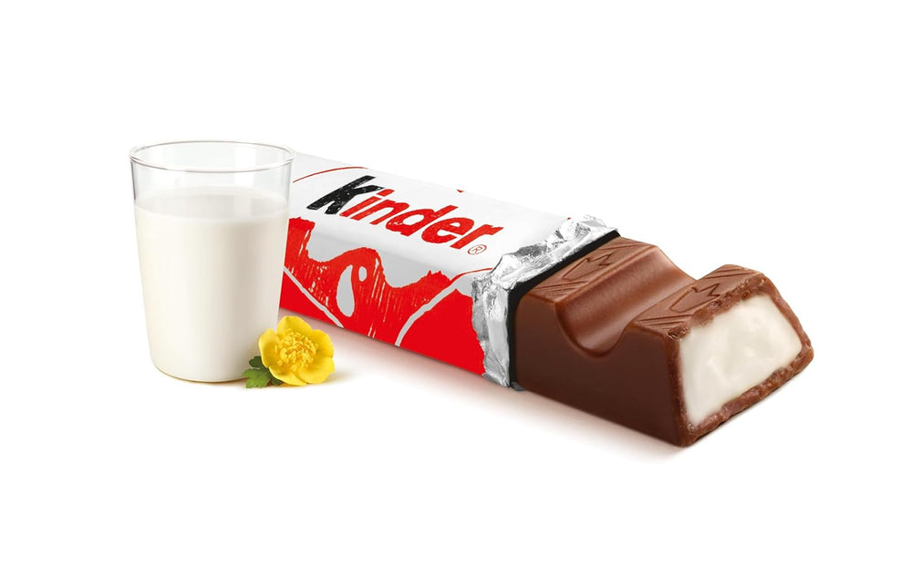 Kinder Chocolate - plněné mléčné čokoládové tyčinky - 1 balení obsahující 24 jednotlivých tyčinek (24 x 12,5 g).