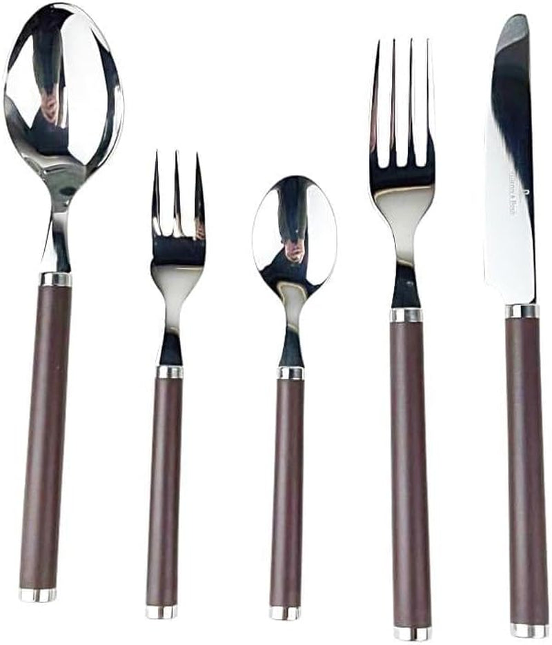 Příbor Villeroy And Boch Play Chocolate Brown, až pro 6 osob, 30 kusů, nerezová ocel, hnědá plastová rukojeť Kitchen Naty Shop