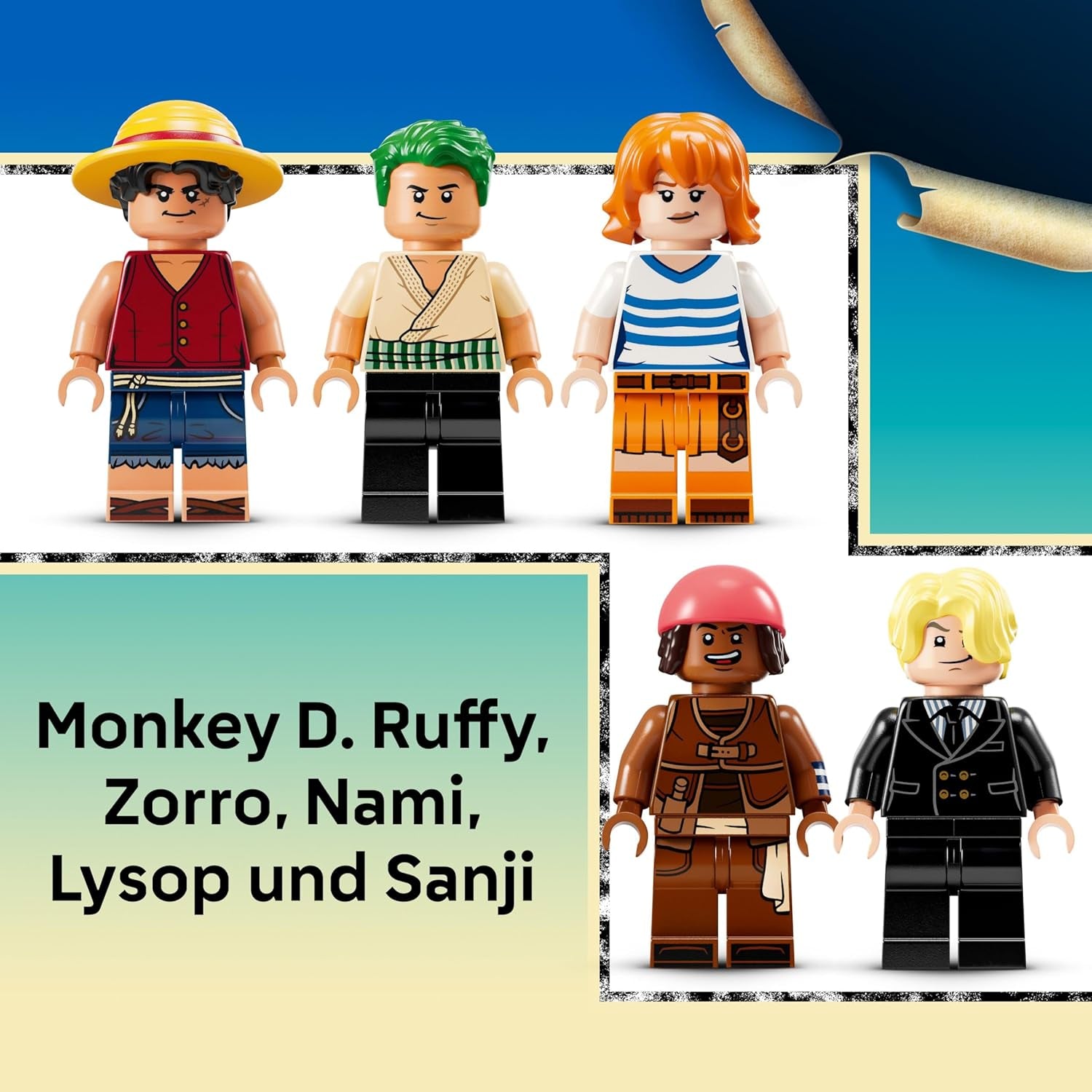 LEGO ONE PIECE - Das Piratenschiff Flying Lamb (Going Merry) - Hra s 5 minifigurkami - vč. Luffy, Zoro & Nami - Spielzeug zum Bauen - Geschenk für Jungen, Mädchen & Fans ab 10 Jahren - 75639