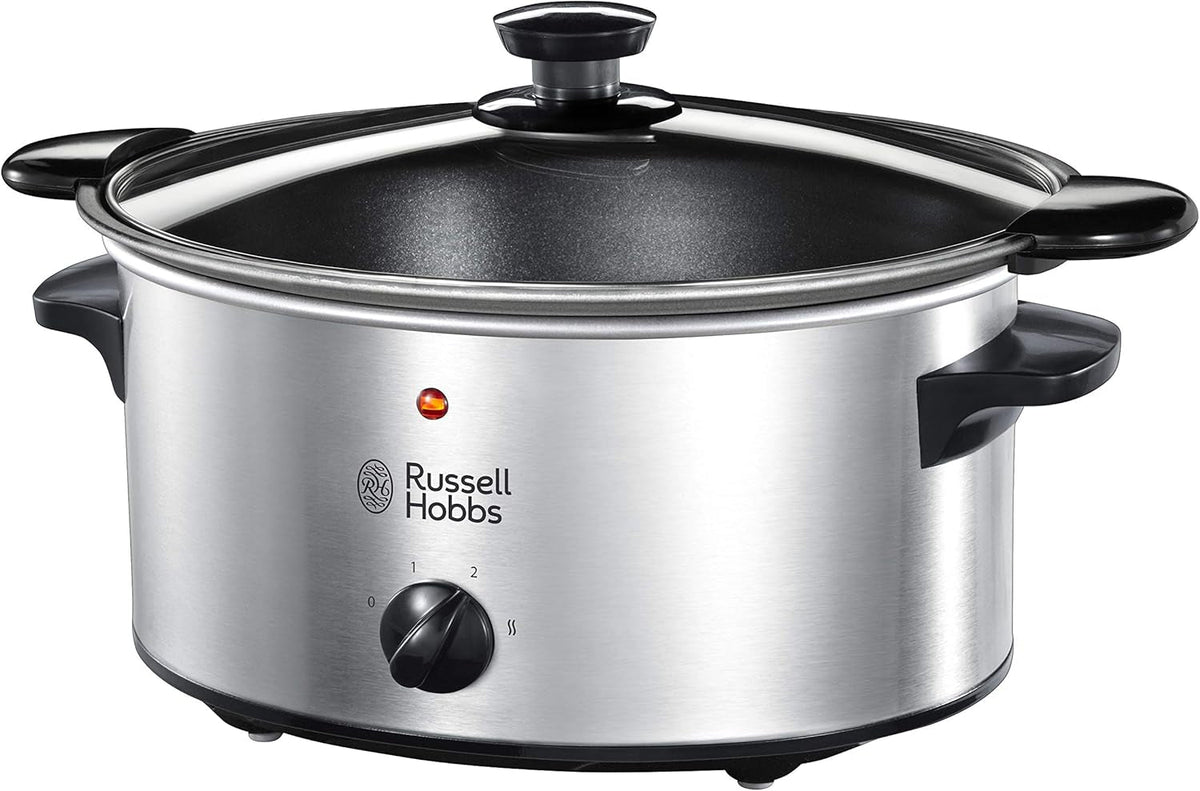 Pomalý hrnec Russell Hobbs, 3,5 l nepřilnavý, nerezová ocel, 3 nastavení teploty a funkce udržování teploty, 160W pomalý hrnec Výchozí název Naty Shop