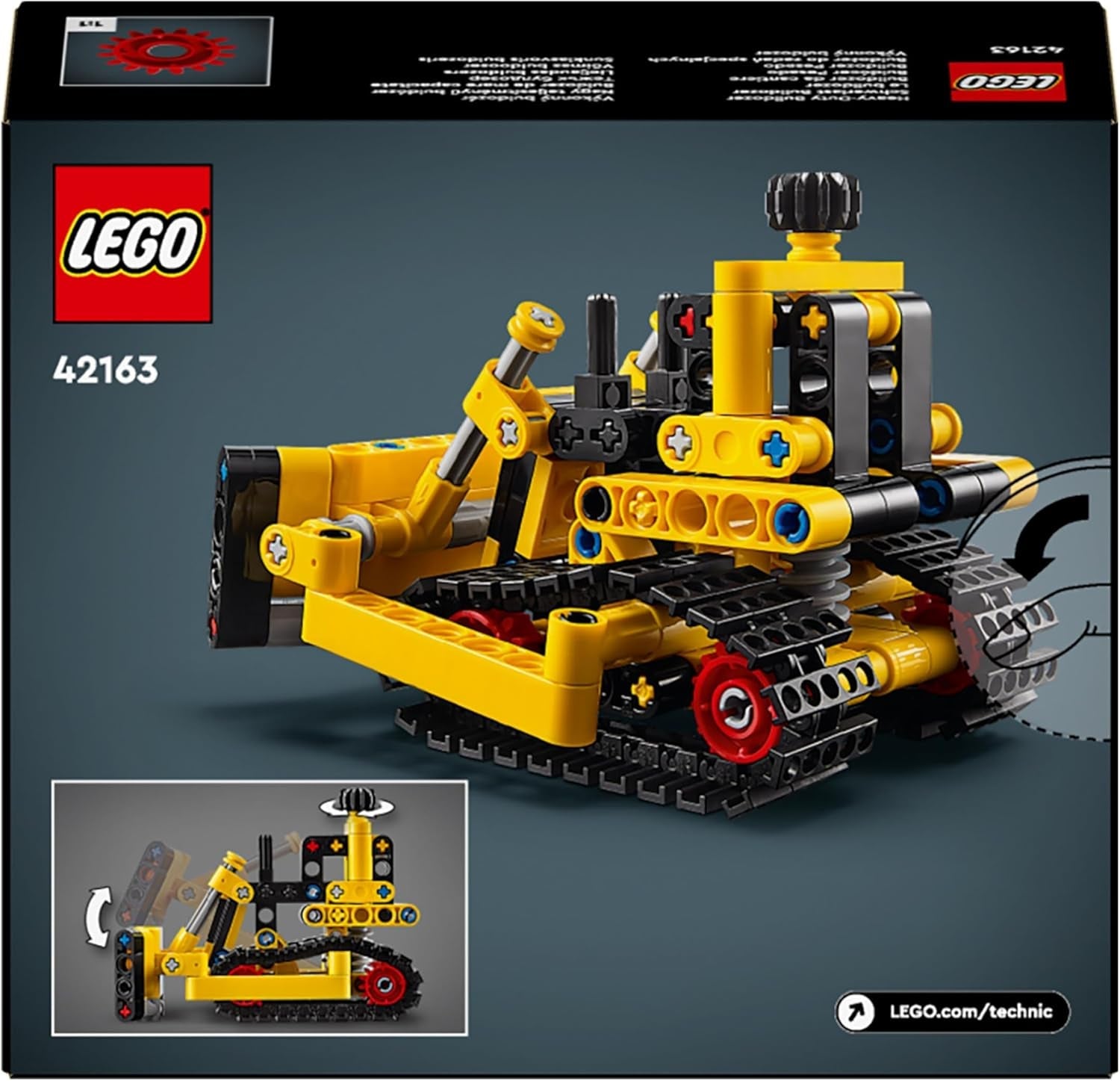 Stavebnice těžkého buldozeru LEGO Technic Buldozer Přidejte na své staveniště Stavební hračka pro děti Technický dárek pro chlapce a dívky 7 let 42163 Stavebnice Besuche den LEGO-Store