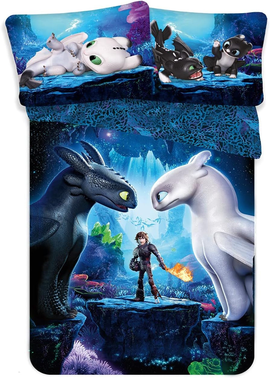 Dětské povlečení, filmy a kreslené filmy, oboustranné, bavlněné Povlečení - dětské Naty Shop How To Train Your Dragon