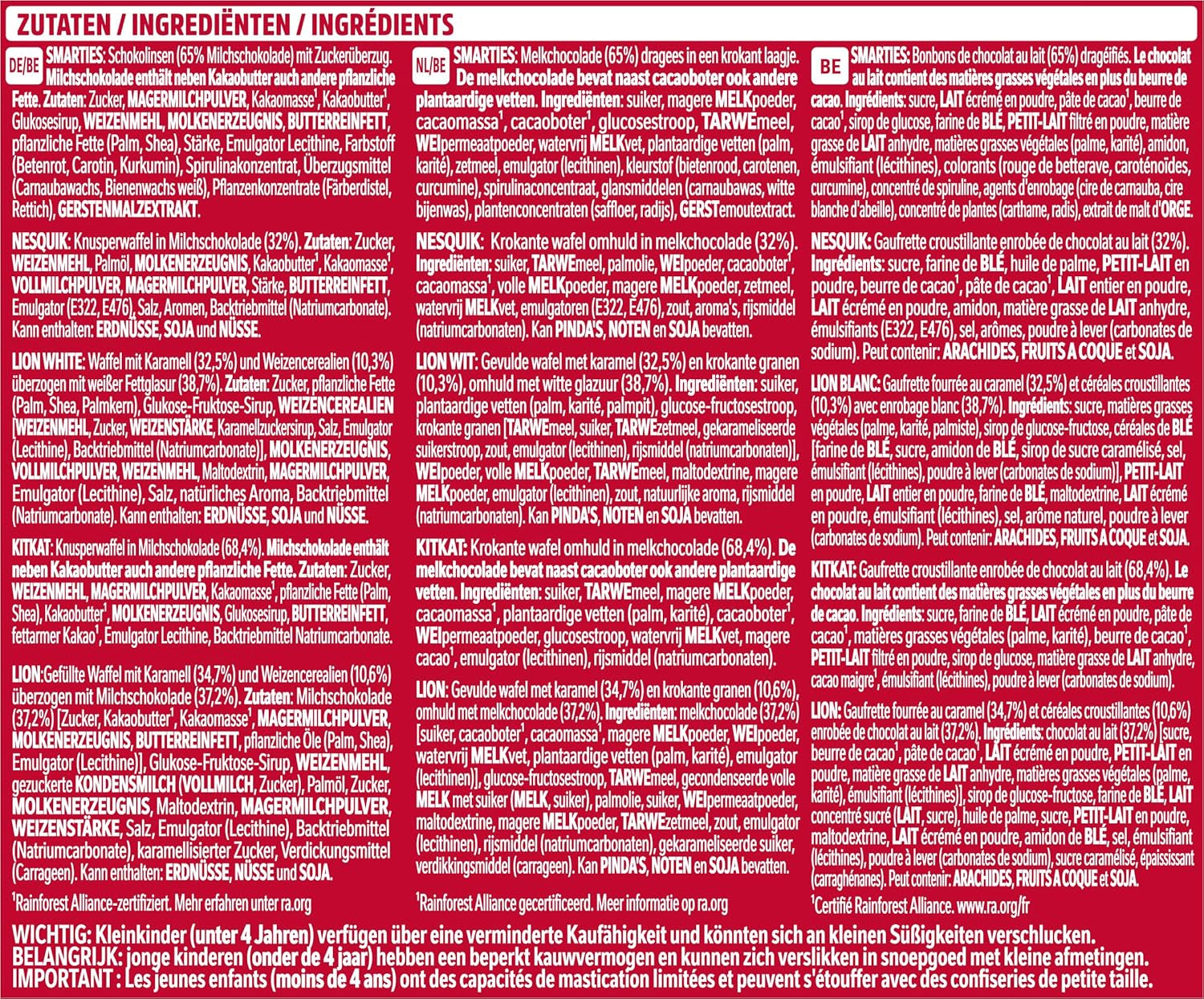 Nestlé Mini Mix čokoládové tyčinky, pět lahodných příchutí, 19 tyčinek, balení 2 ks (1 x 321 g)