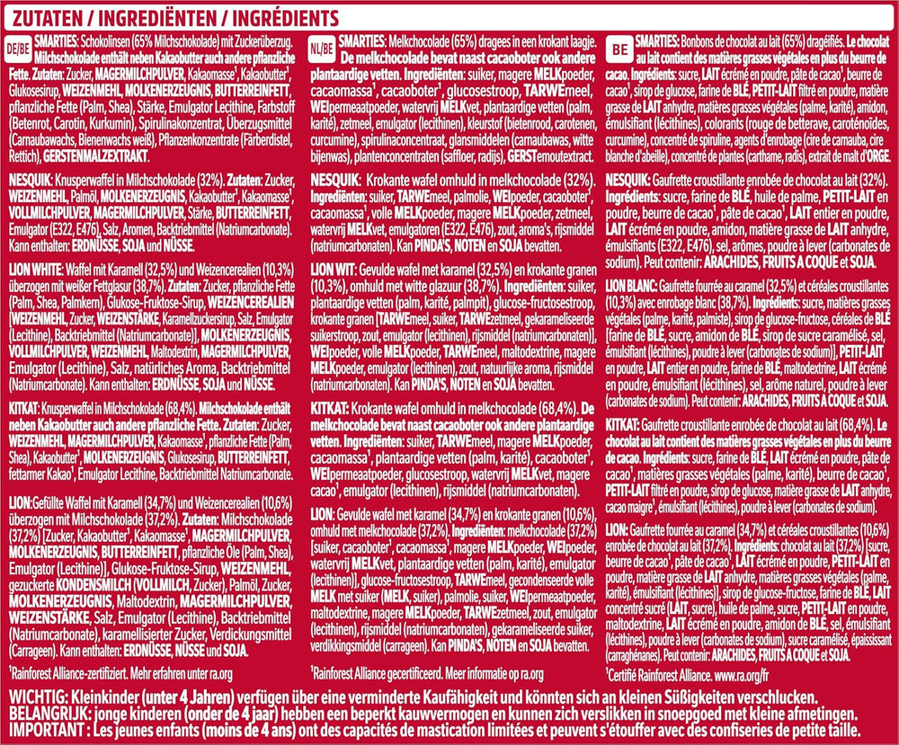 Nestlé Mini Mix čokoládové tyčinky, pět lahodných příchutí, 19 tyčinek, balení 2 ks (1 x 321 g)