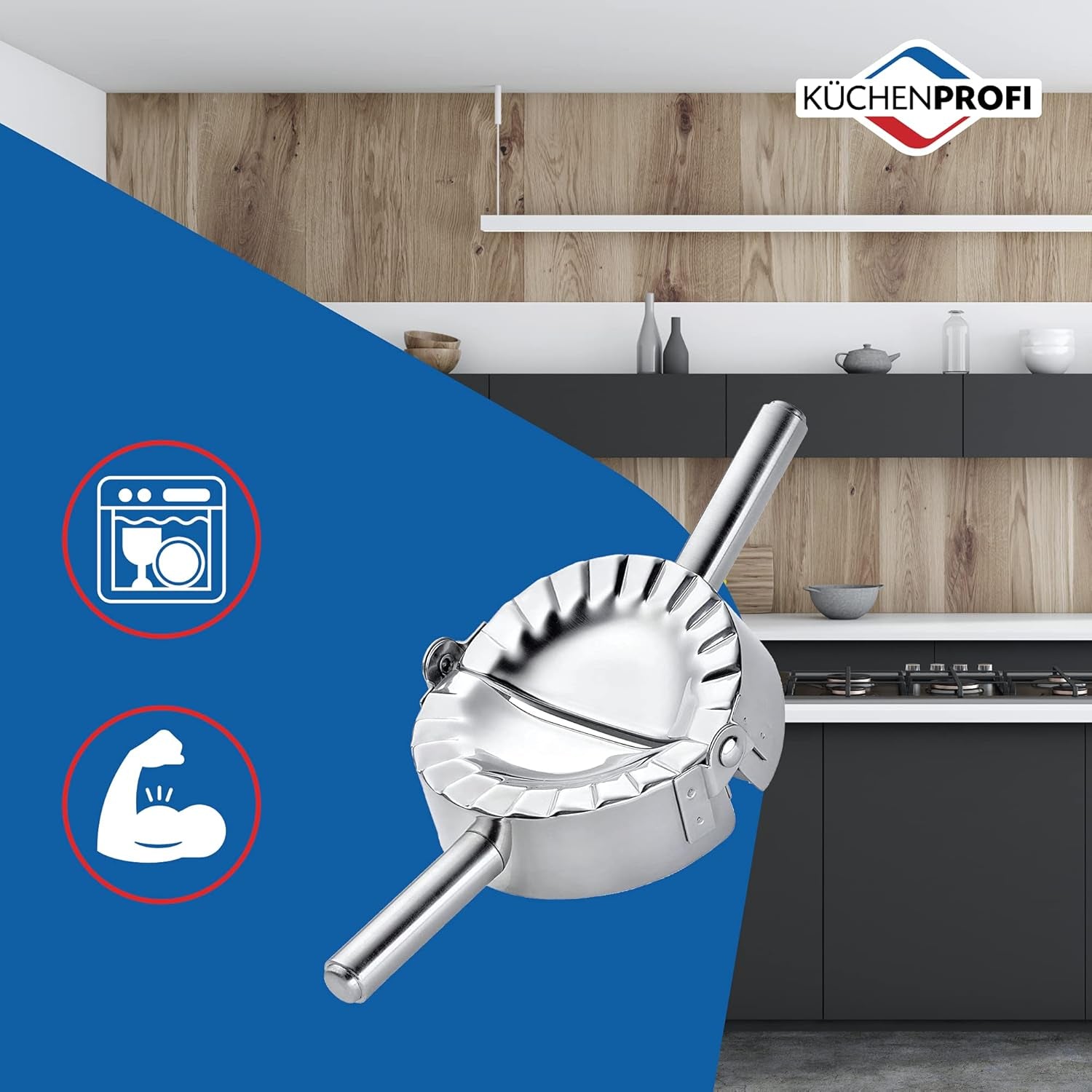 Formă pentru ravioli Küchenprofi 0803512800, mini, rotundă, oțel inoxidabil, argintie, 8 x 8 x 15 cm