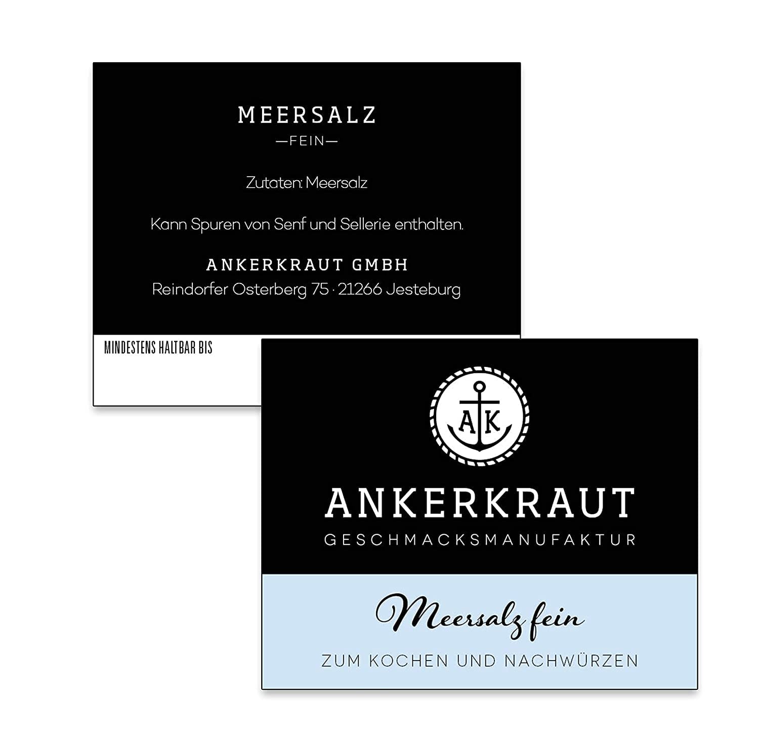 Ankerkraut Meersalz jemný, reines Salz zum kochen und würzen, 170 g v Korkenglas