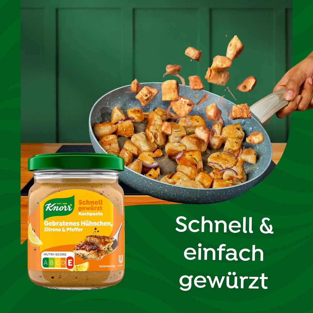 Knorr Schnell gewürzt Kochpaste Gebratenes Hühnchen, Zitrone & Pfeffer einfach & schnell für einen besonders intenzivní, geballten Gesmack 165 g