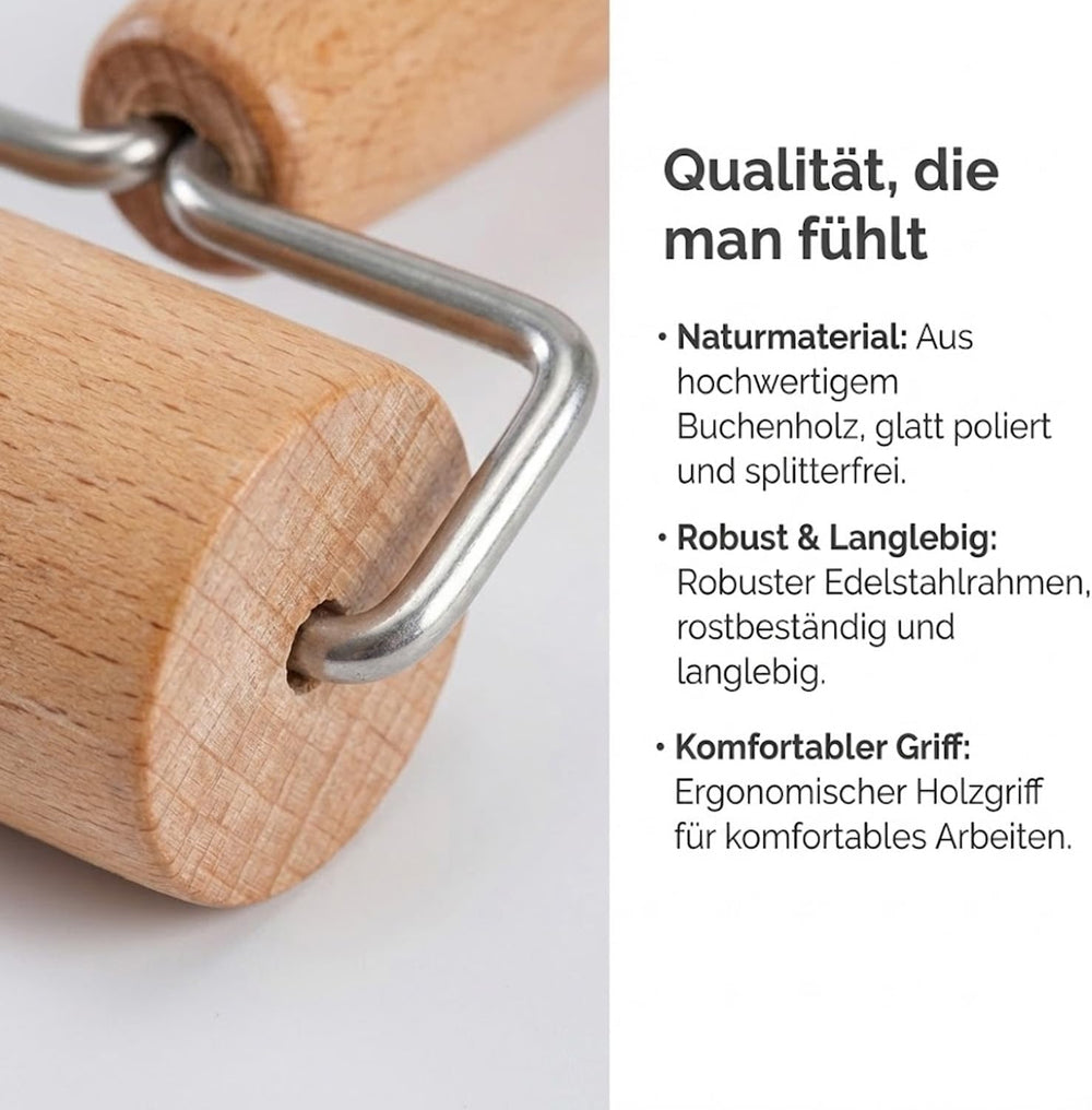 Nudelholz, Teigroller, Nudelholz Holz, Rolling Pin, Teigroller Holz, Teigrolle, Geeignet zum Backen und Kochen in der Heimischen Küche, Tortilla, Pizza, Plätzche