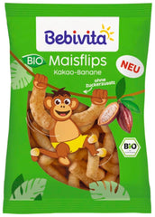 Bio kakaové a banánové flips (7 x 30 g), bez přidaného cukru, bez lepku, ideální na svačinu a jídlo s sebou