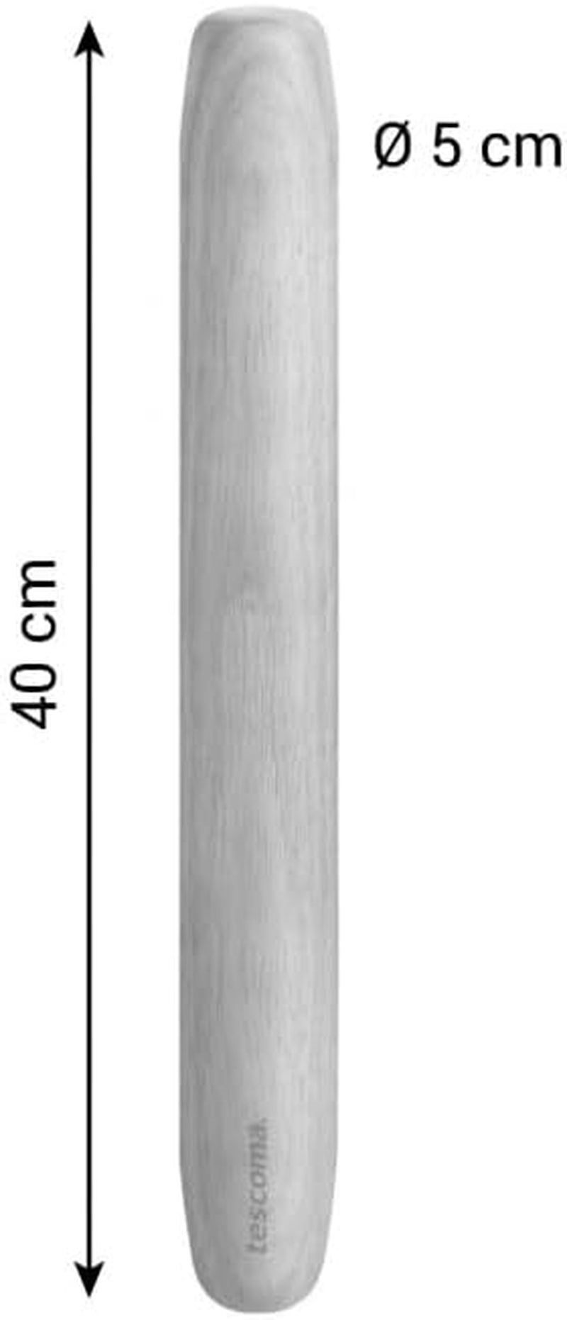 Tescoma DELÍCIA Váleček na pizzu 40 cm, ø 5 cm aus Holz | Prémiový brazilský Gummibaum-Holz | Optimální pro každou velikost pizzy Ergonomický design | Umweltfreundlich & Langlebig