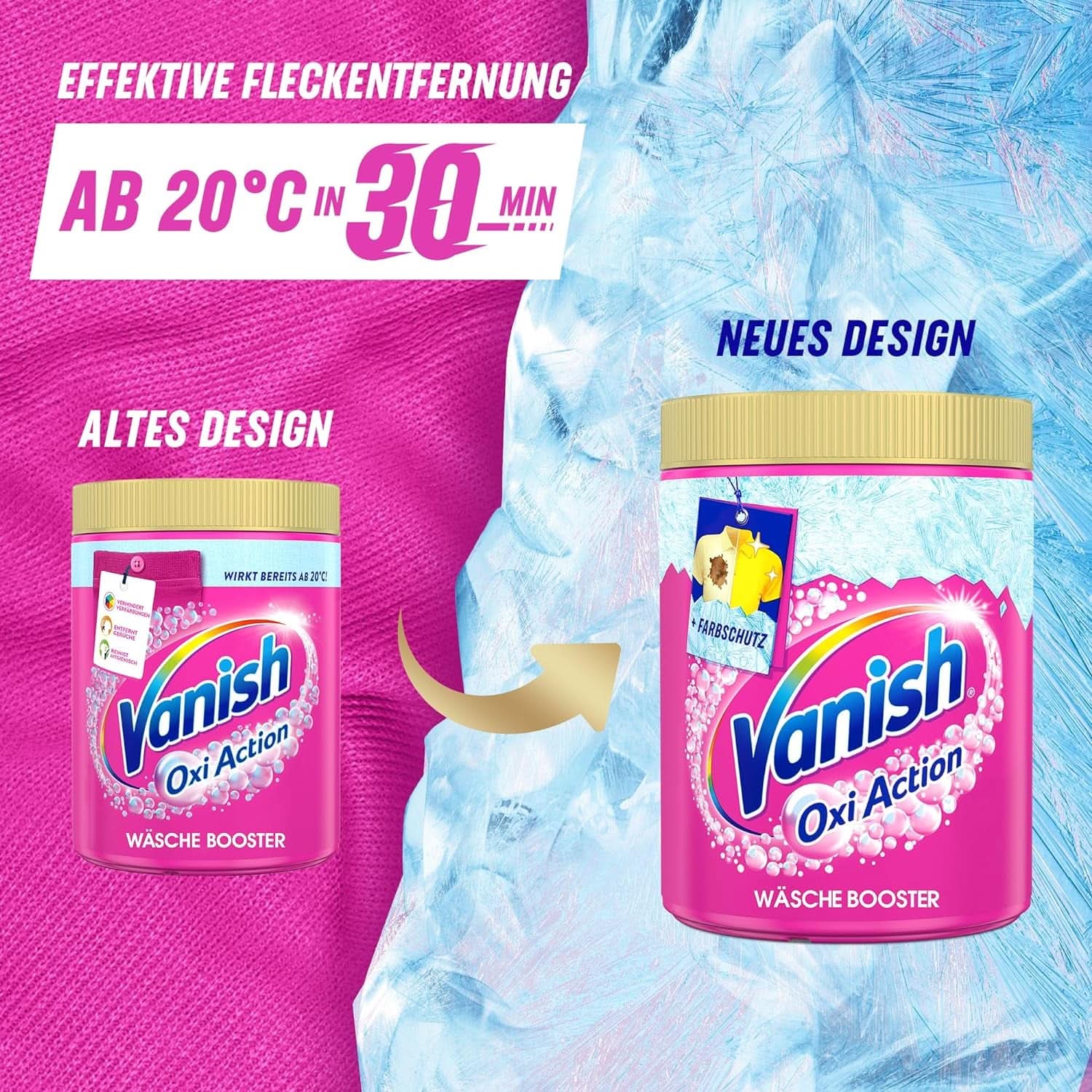 Vanish Oxi Action Powder Pink - 1 X 1,65 Kg - prášek na odstranění skvrn a zlepšení prádla bez chlóru - na barevné prádlo Prací prostředky Naty Shop