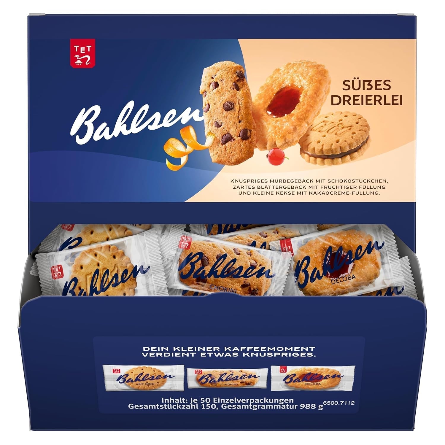 Bahlsen Sweet Trio - Prezentare de tejghea - Amestec cu clasicele Deloba, Chocolate, Hit și Chokini (1 x 988 g)