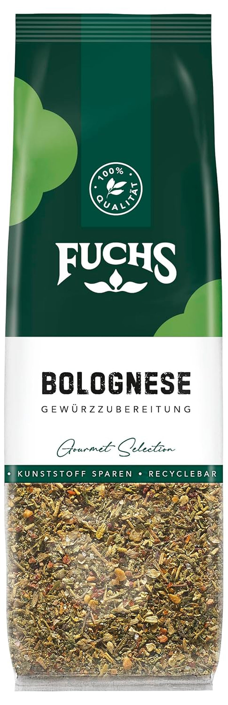 Fuchs Gewürze – Bolognese Gewürzzubereitung v recyklovatelném Nachfüllbeutel, Gewürzmischung mit Italianen Kräutern, für Spaghetti- und weitere Pasta-Saucen - 50 g