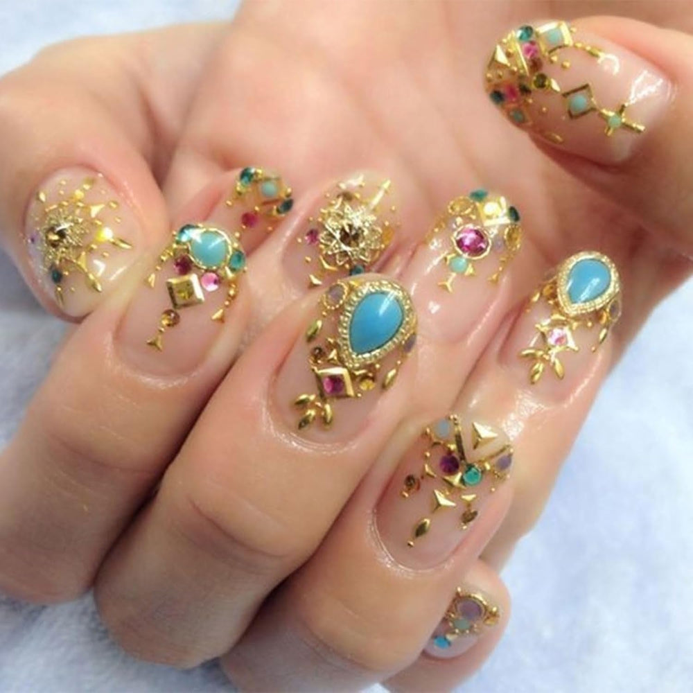 JMEOWIO Nagelsticker Herz Mond Stern 9 Blatt Nail Art Sticker Selbstklebend Nagelaufkleber Bunt Dekoration Nageldesign Zubehör