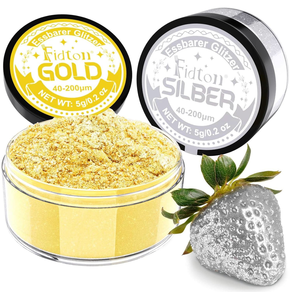 Jedlé třpytky, prášek, 5 gramů Glitter Naty Shop Gold and Silver