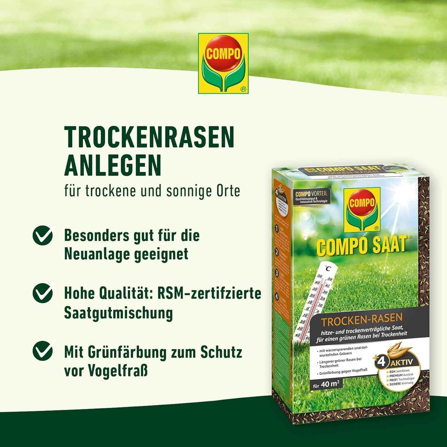Compo SAAT® Trocken-Rasen 2Kg Für 80M²