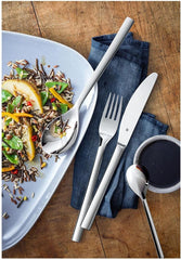 WMF Nuova set de tacâmuri pentru 1 persoană, 4 piese, cuțit monobloc, oțel inoxidabil Cromargan Bucatarie Naty Shop