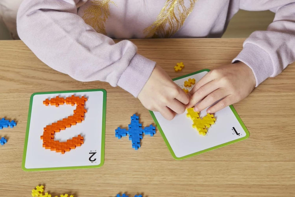 Plus-Plus 9603909 Geniales Konstruktionsspielzeug, Naučte se stavět, ABC & 123, Kreativ-Bausteine, 600 Teile
