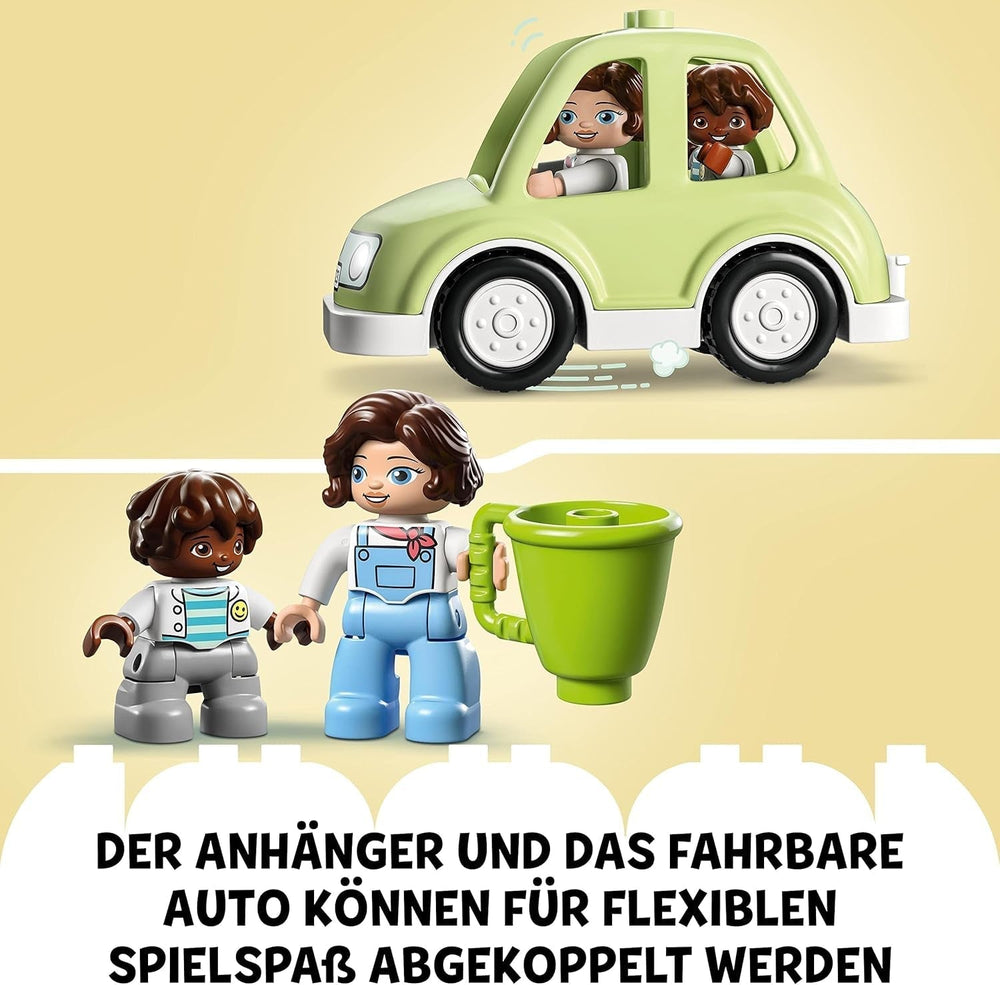 LEGO 10986 DUPLO Doma na kolech, autíčko s velkými kostkami, figurkami a autíčkem pro chlapce a dívky od 2 let, rozvíjí jemnou motoriku Stavebnice Besuche den LEGO-Store