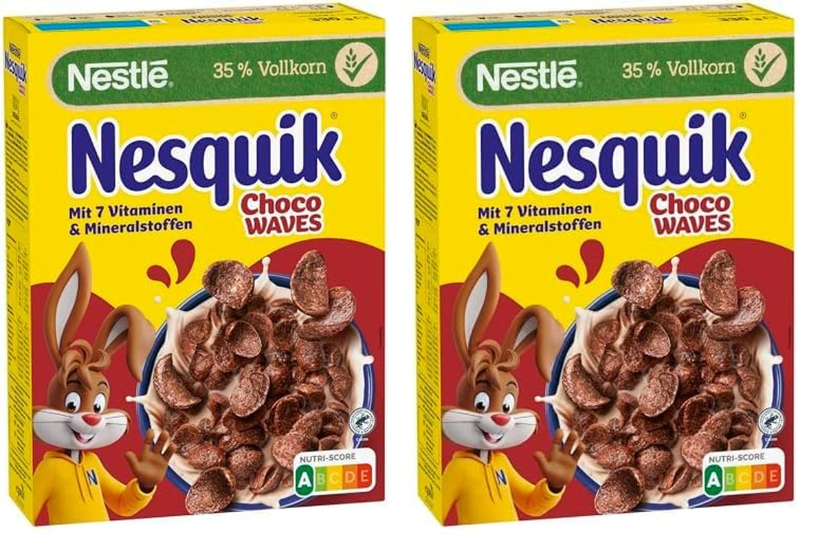 Nestlé Choco Waves, křupavá čokoládová snídaně ve tvaru vlny (33 % celozrnný obsah), 1 balení (1 x 330 g)