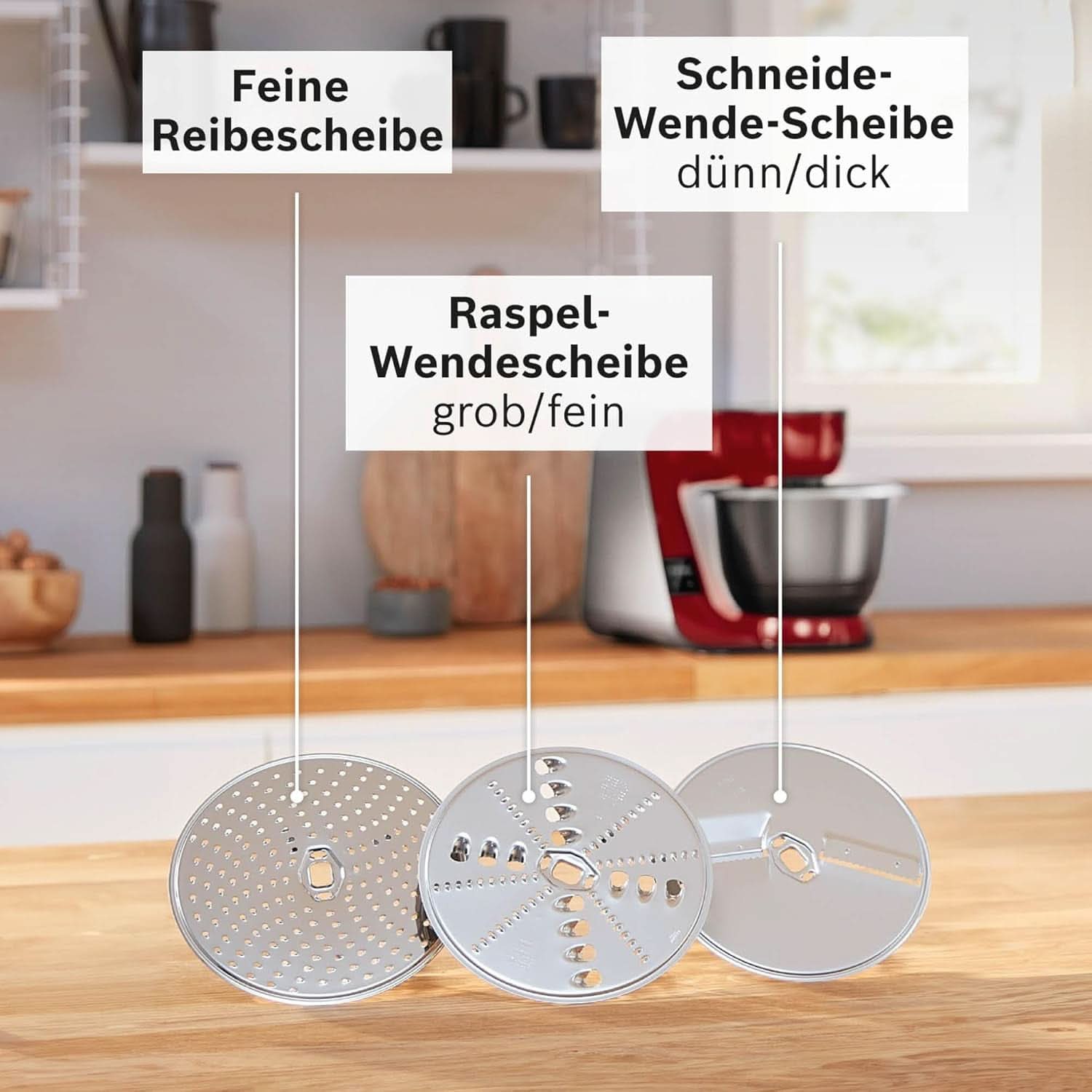 Küchenmaschine Serie 4 MUM58210, Edelstahl-Schüssel 3,9 L, Planetenrührwerk, Patisserie-Set Aus Edelstahl, Knethaken, Schlagbesen, Rührbesen, Durchlaufschnitzler, 3 Mother Scheiben, 1000 Child a Shop Weip