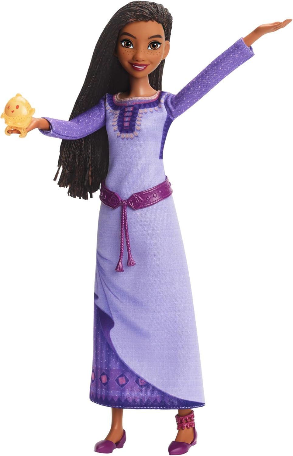 Mattel Disney Singende přání Asha of Rosas Modepuppe & Star Figur, s elegantním oblečením, zpívané "This Wish" auf Englisch