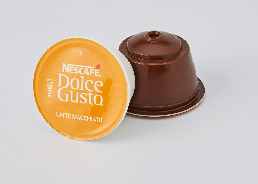 NESCAFÉ Dolce Gusto Latte Macchiato Vorratsbox 90 Kaffeekapseln (Aromatischer Espresso & Latte Macchiato Caramel