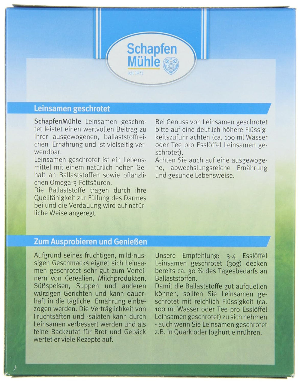 Schapfen Mill mleté ​​lněné semínko 200g balení (balení 10 ks)