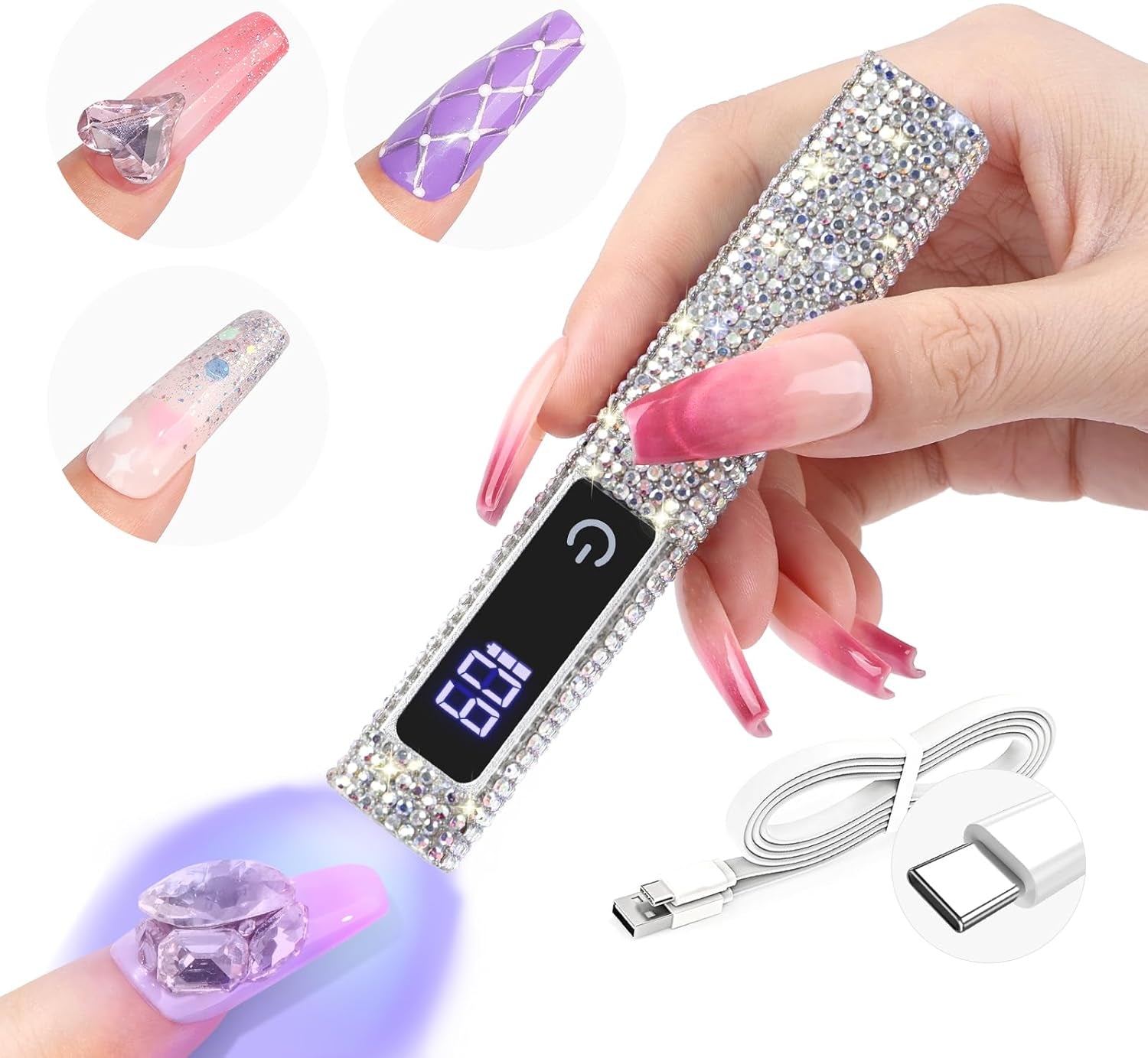 Saviland U V Lampe Für Gelnägel: Mini U V Lampe Für NägelSchützen Sie Die Haut Wiederaufladbar Klein LED Nagellack Trocknergerät Für Nagellack Aufbaugel Nail Tips Nagelkleber Geschenke Für Frauen