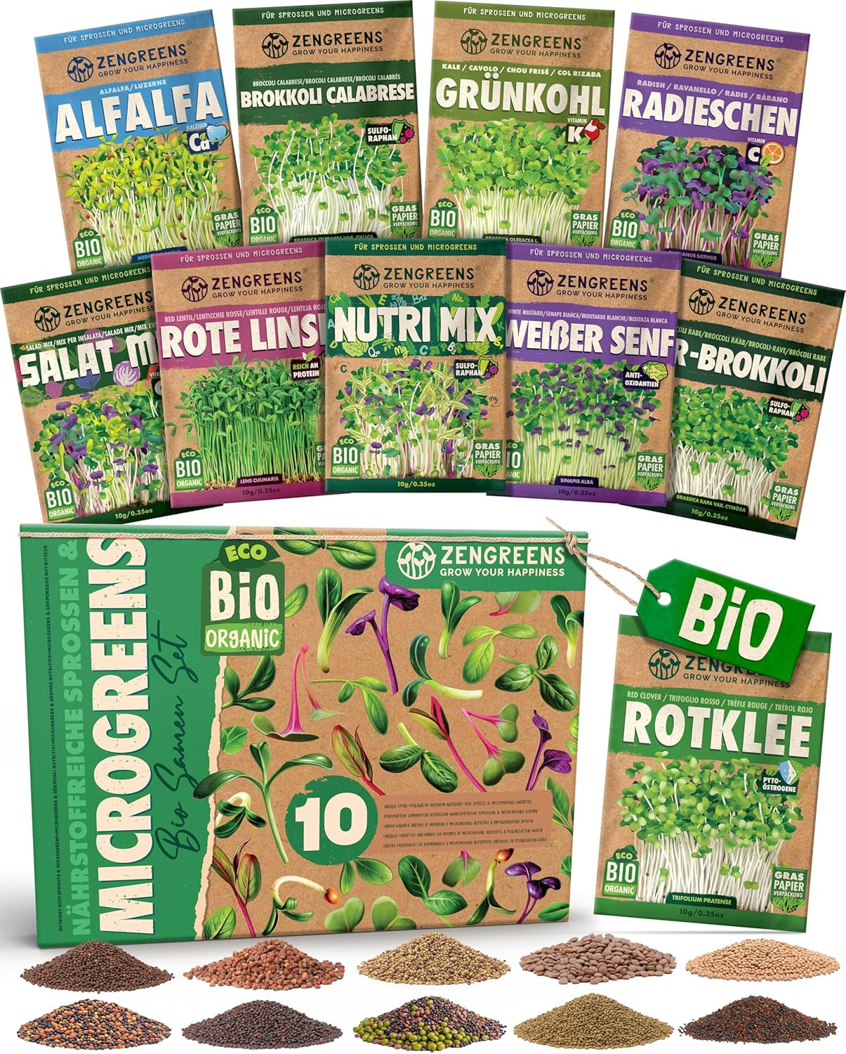 Bio semínka bazalky v sadě 6 - 6 semínek bazalky pro snadné pěstování na zahradě, na balkóně nebo na vyvýšeném záhonu - Semena rostlin - Sazenice