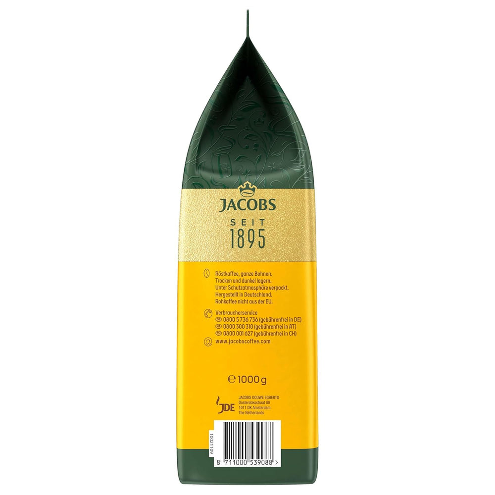 Jacobs Expert Roast Cafe Crema Gold, Cafea boabe întregi (4 x 1 kg)