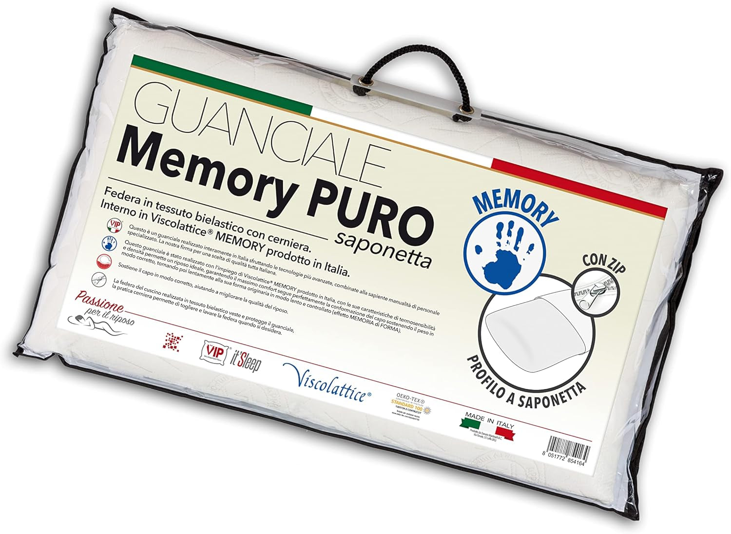 V.I.P. Very Important Pillow Pernă de memorie, albă, 50 X 80 Perne standard Naty Shop Titlu implicit