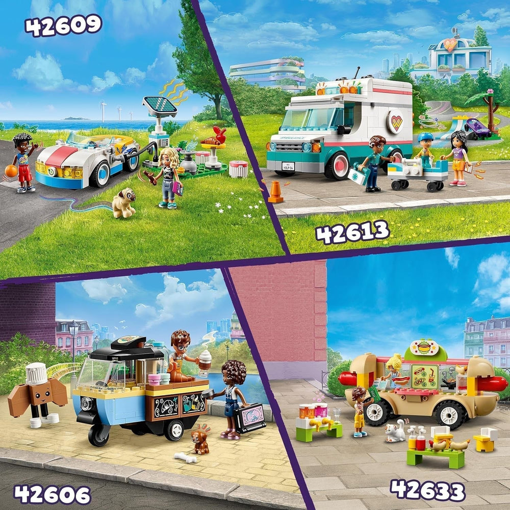LEGO Friends Rolling Café Malá hračka na pečení pro děti, dárek pro dívky a chlapce 6 let, vzdělávací hračka s Aliyou, Julesem a psem Airou 42606 Stavebnice Beuche den LEGO-Store
