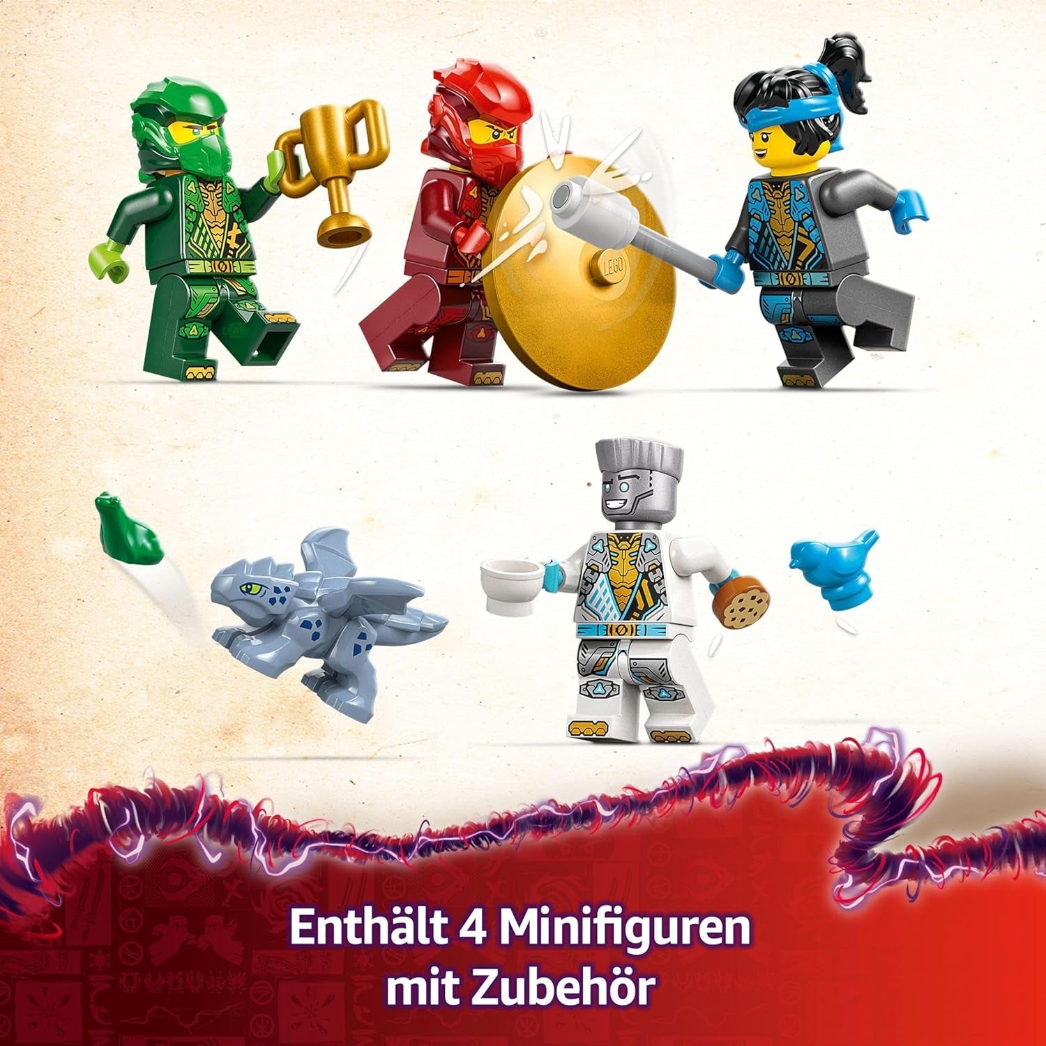 LEGO NINJAGO Spinjitzu Ninja Temple - Stavebnice se 4 minifigurkami a 1 figurkou draka - Stavebnice - Vánoční nebo narozeninový dárek pro chlapce a dívky od 4 let 71831 Stavebnice Besuche den LEGO-Store