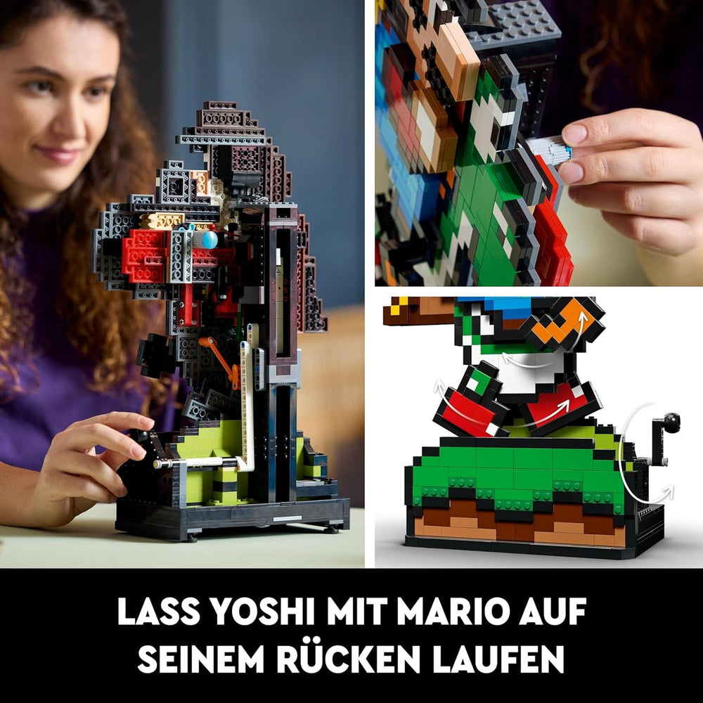 LEGO Super Mario World: Sběratelská sada Mario a Yoshi Nintendo, figurky pixelů, sestavení a vystavení modelů, domácí dekorace a sběratelské předměty, sada modelů a dárek pro dospělé fanoušky 71438 Stavebnice Besuche den LEGO-Store