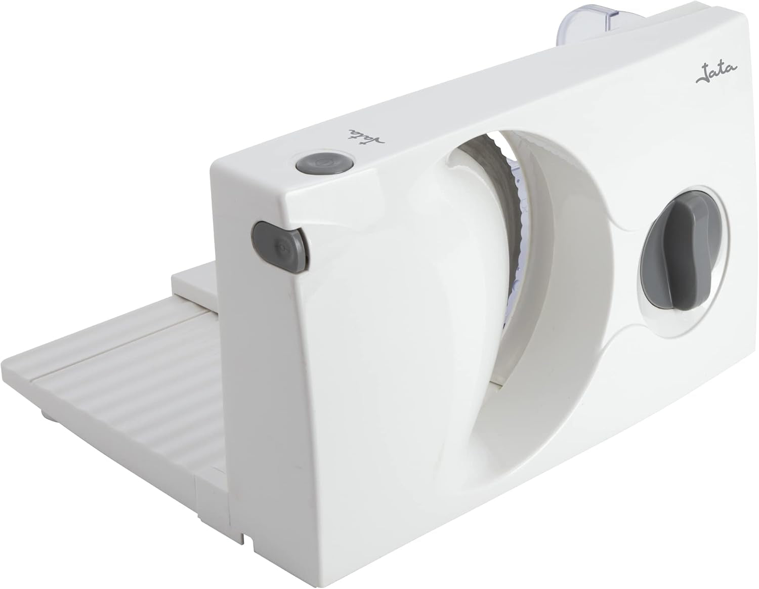 Kompaktní elektrický kráječ JECF0300, vyjímatelná čepel z nerezové oceli, průměr 170 mm, ovládání tloušťky 0 až 15 mm, 150W struhadla a kráječe Výchozí název Naty Shop