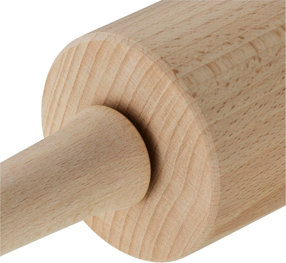 Original Kaiser Classic Nudelholz 47 x 6,5 cm, Teigroller, Wellholz, Buchenholz, Leichtlauf-Gleitlager, breite Ausrollfläche, Béžová