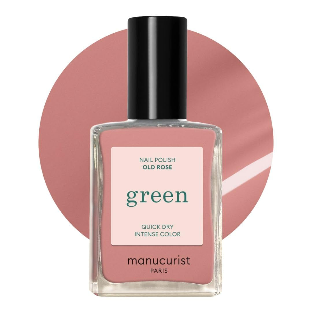 Manucurist Green - Rosy Beige Shell Beige Lak - Rychleschnoucí lak na nehty - DIY Nails - Vegan 12-Free - Rostlinná báze - Lak na nehty - Vyrobeno ve Francii