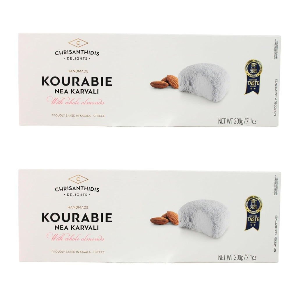 Chrisanthidis SA Biscuiți cu unt Kourabie și migdale 200g, pachet de 2 (2 x 200g)