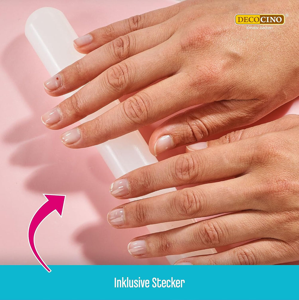 DECOCINO Ausrollstab – 3-dílný, cca. 23 cm dlouhá – antihaftbeschichter als Teigrolle zum Ausrollen von marcipán, Blütenpaste, Roll-Fondant