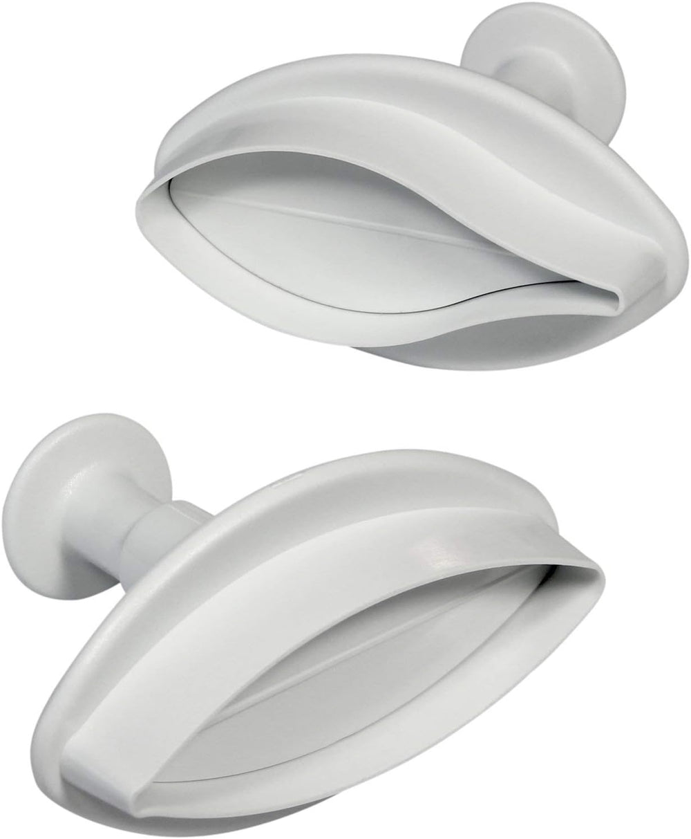 LY1002 Cutter pentru embosare cu motiv de crin cu nervuri, format mare, plastic, alb, 3 x 3 x 4 cm