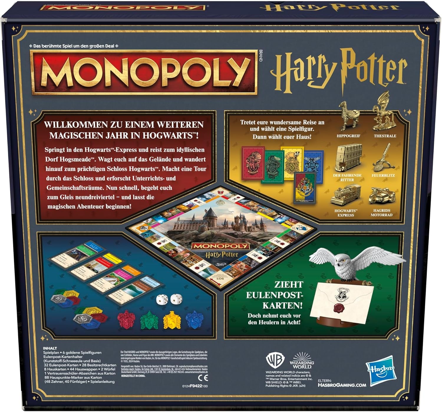 Stolní hra Monopoly Harry Potter Edition, rodinná hra pro 2 až 6 hráčů, věk 8+ – německá verze