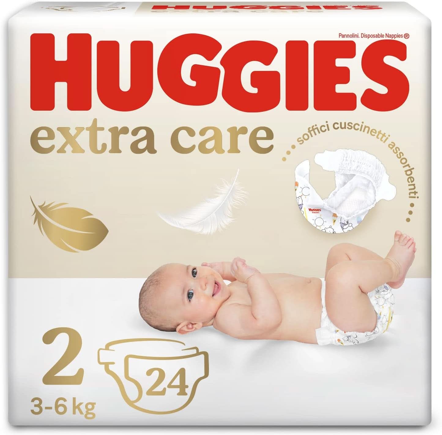 Huggies Baby, velikost 2 (3 – 6 KG), 24 plen Matka a dítě Naty Shop